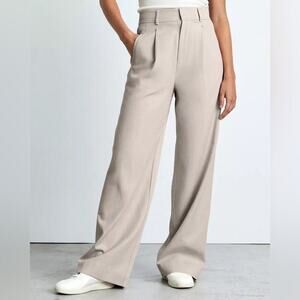 Everlane The Way-High Drape Pant Sandstone Cream Tan Trousers NWT Size 16S Short